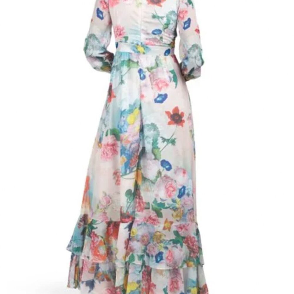 NWT Dalia MacPhee Floral Garden French Country Style Feminine Maxi Dress - Picture 5 of 16